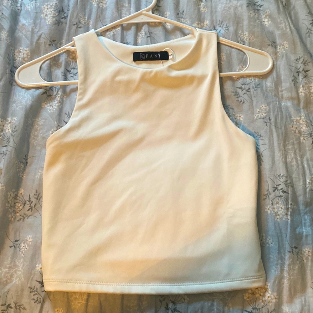 Efan -white silk tank top. Size small